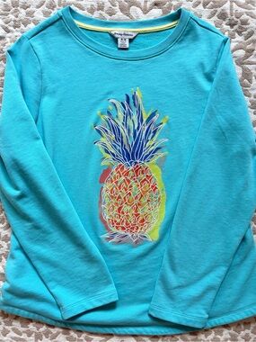 Tommy Bahama Turquoise Long-Sleeve Tee with Multicolor Pineapple